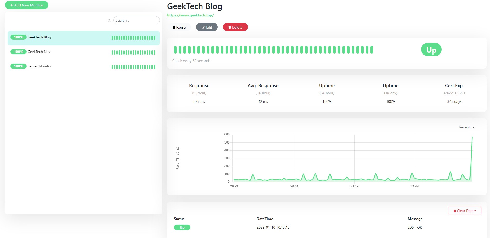 Uptime Kuma 一个漂亮又实用的专属网站监控